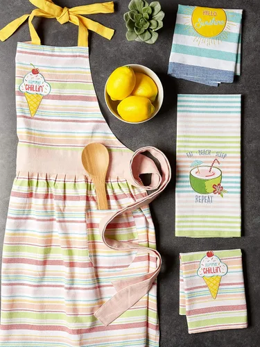 Miniatura 2 de DII Women's Spring & Summer Apron Collection Adjustable, Two Large Pockets & Extra Long Ties, One Size Fits Most Chillin de verano