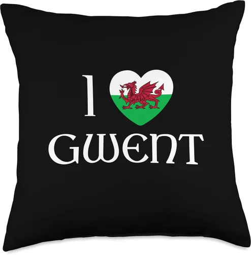 Miniatura 5 de Welsh Towns Cities Counties Home Town Nostalgia I Love Gwent Wales Flag Heart Dragon Welsh - Almohada de 16 x 16 pulgadas, multicolor