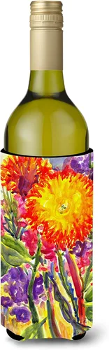 Miniatura 25 de Caroline's Treasures 6015LITERK Flower – Bird of Paradise Botella de vino Hugger Botella Enfriador de Frigorífico Hugger Funda Abrazadora Lavable a