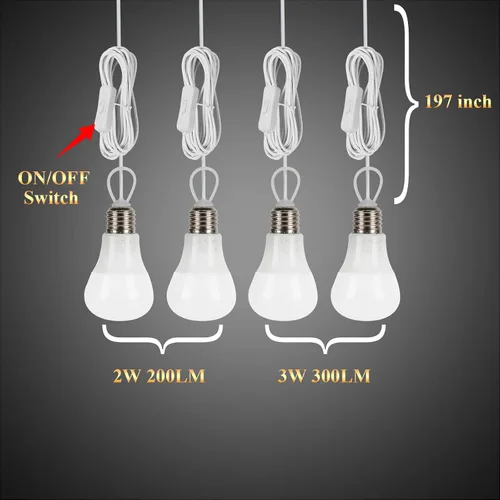 Miniatura 6 de Luces solares para interiores, 4 bombillas de luces solares para cobertizo con interruptor de encendido y apagado, kit de panel solar de 30W