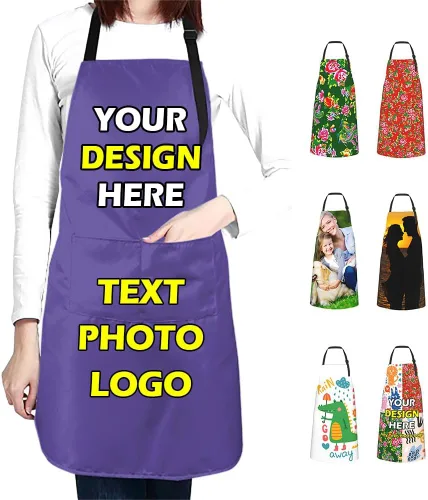 Miniatura 41 de Delantales impermeables personalizados para diseñar tu propia imagen, logotipo, texto, añadir fotos, delantal para cocinar hornear, 33 x 27.5