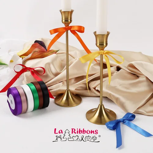 Miniatura 3 de LaRibbons Cinta de Satén de 3/8 Pulgadas 100 Yardas para Manualidades, 10 Yardas/Rollo 10 Rollos Paquete de Cinta de Satén Arcoíris de Doble Cara