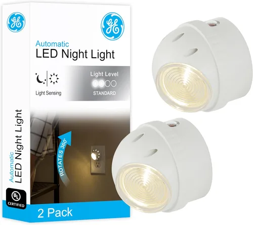 Miniatura 10 de GE Luz nocturna giratoria con enchufe, decoración del hogar, artículos esenciales de apartamento, luces LED para dormitorio, iluminación ambiental