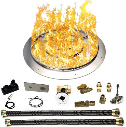 Miniatura 26 de Kit de quemador de acero inoxidable y anillo Pro con encendido por chispa para fogatas de gas natural, sartén de 36 pulgadas, anillo de quemador