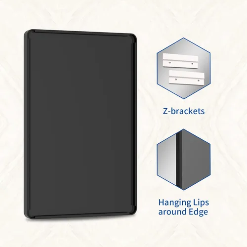 Miniatura 7 de WEER - Espejo de baño negro para pared de 60x30 pulgadas, espejo rectangular de tocador con marco de metal negro, espejo mate negro de casa de campo