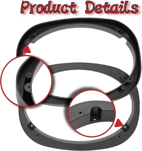 Miniatura 3 de 4 espaciadores de altavoces de 6 x 9 pulgadas, soportes de montaje universales de plástico para una fácil actualización de audio del automóvil
