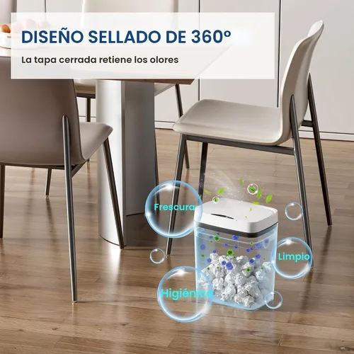 Miniatura 5 de Vanpopubs Paquete de 2 Botes de Basura de Baño de 2.7 Galones con Tapa, Bote de Basura Automático Pequeño Inteligente Sin Contacto, Sensor de Blanco