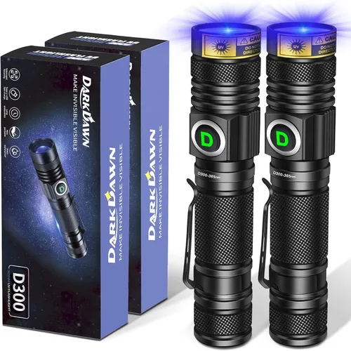 Miniatura 8 de DARKDAWN Linterna de luz UV 395nm recargable por USB, ultravioleta, LED, portátil, lámpara de madera, luz negra para detección de orina de gato, UV