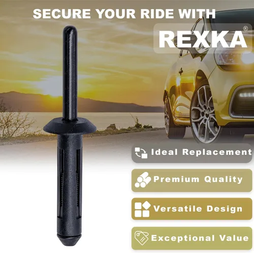 Miniatura 3 de Rexka 100 piezas de guardabarros para puerta de parachoques de plástico para remaches de 1/4 agujeros compatibles con Chrysler 6506007AA 07-20 Jeep