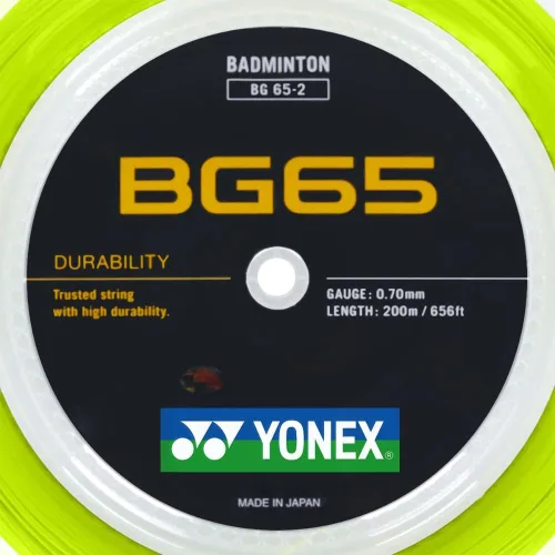 Miniatura 2 de YONEX BG 65 Cuerda de bádminton 656.2 ft (660 pies) - Amarillo