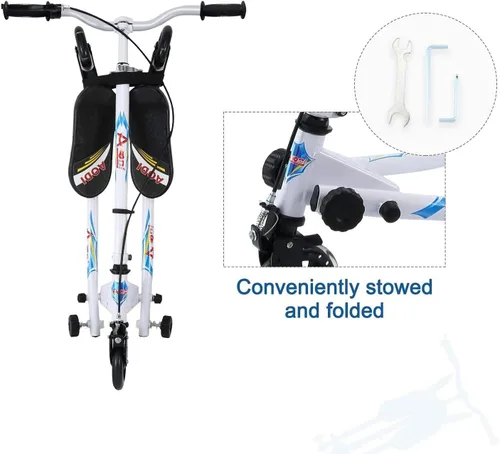 Miniatura 3 de Swing Scooter for Kids, 3 Wheels Foldable Wiggle Kick Scooter Push Drifting with 4 Adjustable Handlebar & 2 Rear LED Wheel for Boys and Girls Ages