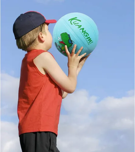 Miniatura 7 de Pelota de baloncesto de goma Kuangmi, tamaño 5 (27.5"), tamaño 4 (25.5"), hecha para juegos deportivos al aire libre y en interiores, parque, playa