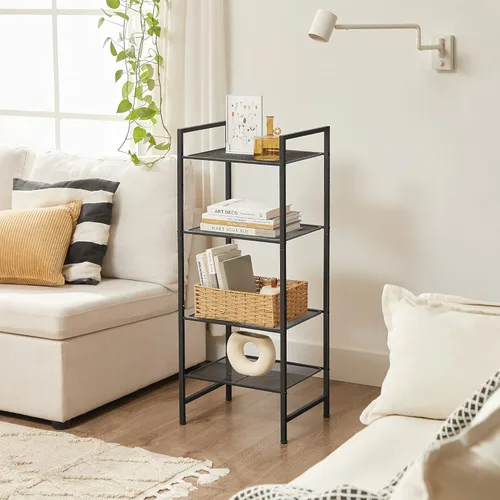 Miniatura 9 de SONGMICS Estante de almacenamiento de 4 niveles, estante de baño, soporte extensible para plantas con estante ajustable, para baño, sala de estar