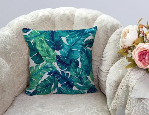 Miniatura 3 de TSSOHU Funda de almohada de granja de 18 x 18 pulgadas, funda de almohada tropical, hojas de palma tropical, Hawaii, selva, fundas de almohada Tss11
