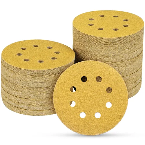Miniatura 54 de 165 piezas, discos de lija de 5 pulgadas redondos, papel de lija de gancho y bucle para lijadora orbital aleatoria, grano 40 60 80 120 150 240 320