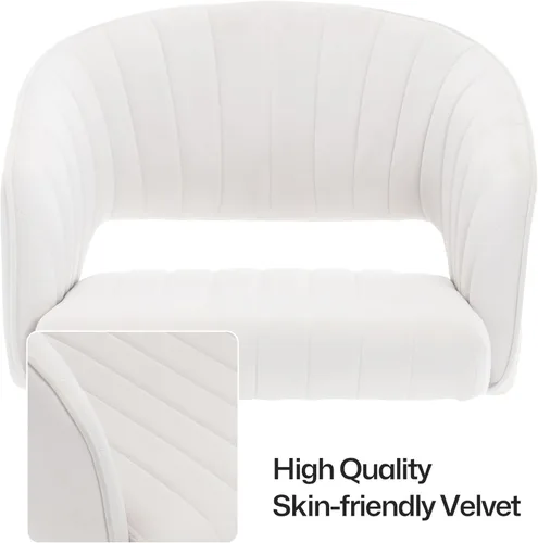 Miniatura 9 de HENGJIANYI Silla de Escritorio Giratoria para Oficina en Casa, Moderna Silla de Tocador de Terciopelo, Sillón de Altura Ajustable con Base Dorada