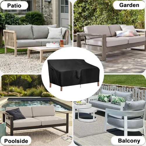Miniatura 8 de OutdoorLines Funda impermeable para sofá biplaza de patio al aire libre, resistente a los rayos UV, resistente a la intemperie, fundas deslizantes