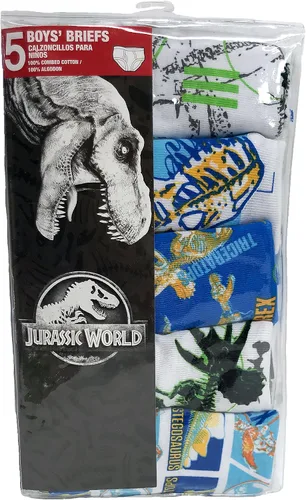 Miniatura 2 de Jurassic World Paquete múltiple de calzoncillos 100% algodón para niños con estampados T-rex, Raptor y Triceratops en tallas 23t, 4t, 4, 6 y 8