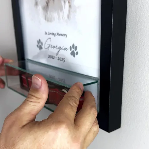Miniatura 6 de Perfect Cases Marco conmemorativo para mascotas con pantalla de collar e impresión fotográfica de 8 x 10 pulgadas y grabado personalizado..