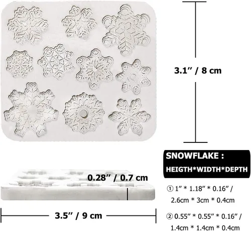 Miniatura 2 de Molde de silicona para fondant, 20 cavidades 3D, molde de copo de nieve de Navidad, decoración de tartas, decoración de cupcakes, proyectos