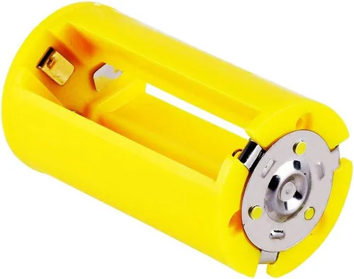 Miniatura 6 de Acxico 8 piezas AA a tamaño D adaptadores de batería convertidor cajas plástico paralelo amarillo