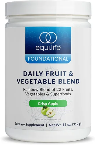 Miniatura 8 de Equilife Suplemento diario de frutas y verduras, 22 frutas, verduras y superalimentos para apoyar la energía y la salud general, fibra, sin azúcar