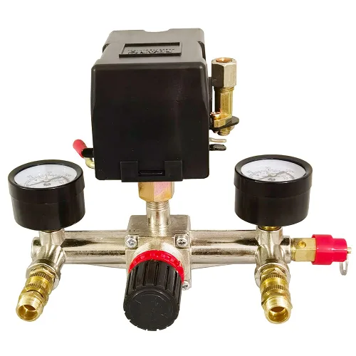 Miniatura 7 de Presión del interruptor de presión del compresor de aire con reguladores de control de válvula, calibre 90-120PSI Interruptor horizontal