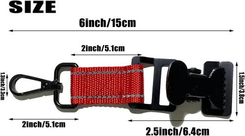 Miniatura 6 de ZHIRONGFA - Soporte de clip de guante de bomberos para equipo de trabajo, clip de cocodrilo de rescate de seguridad, paquete de 5, 6 pulgadas (rojo)