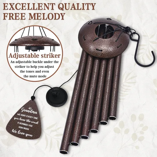 Miniatura 8 de Regalos para abuela, campanillas de viento de bronce de 32 pulgadas, regalos para abuela, el mejor regalo de cumpleaños o Navidad para abuela