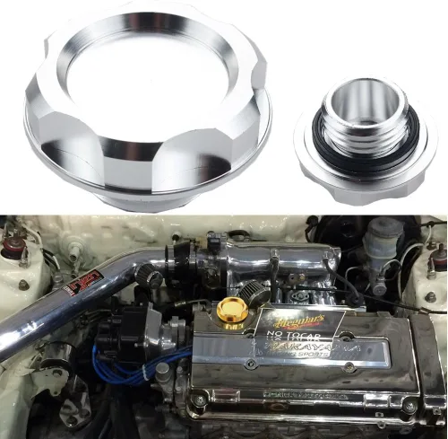 Miniatura 5 de Tapa Billet para tanque de llenado de combustible, aceite para motor - Cubierta para Honda Acura Civic TL, Azul