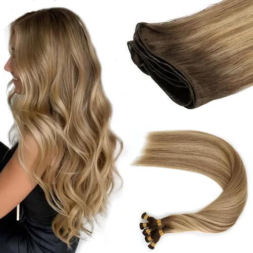 Miniatura 14 de ABH AMAZINGBEAUTY HAIR Extensiones de cabello humano Remy real para coser, atadas a mano, color negro azabache de 18 pulgadas, para mujer, 1.76 onzas