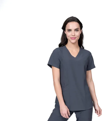 Miniatura 2 de Conjunto de ropa quirúrgica para mujer, cuello en V y pantalón cargo, 8 bolsillos, elástico en 4 direcciones, para enfermera, dentista, veterinario