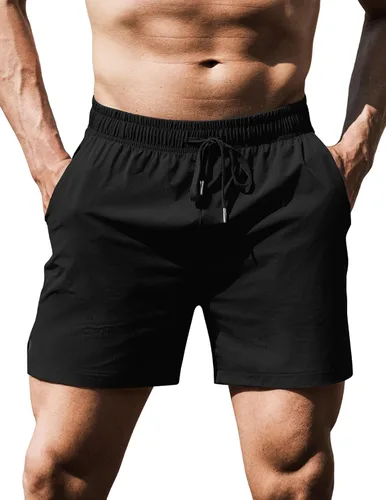 Miniatura 24 de COOFANDY Pantalones cortos deportivos para correr para hombre de 5 pulgadas, paquete de 2 pantalones cortos de entrenamiento para gimnasio