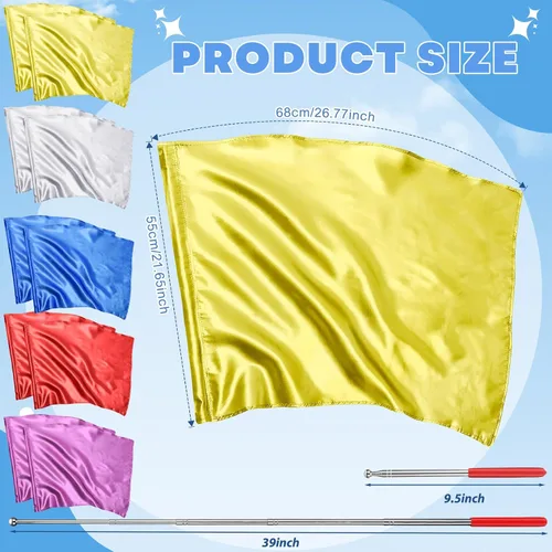Miniatura 2 de Mindsoft 10 banderas de adoración de baile de alabanza de 21.6 x 26.8 pulgadas con barra escalable, bandera rectangular de ala de ángel, banderas