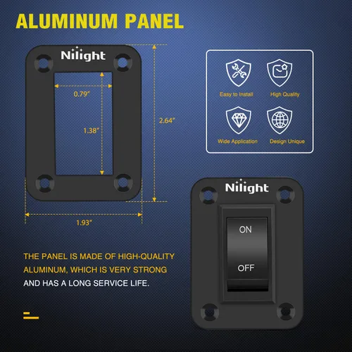 Miniatura 4 de Panel de Interruptor de Encendido/Apagado Nilight 4 PIN DPST, Interruptores de Palanca Panel 12V 20A, Carcasa de Interruptor de Aluminio Anodizado