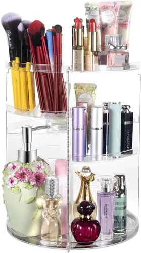 COYAHO Organizador de maquillaje giratorio 360, encimera giratoria, estante de soporte para cosméticos, organizadores de maquillaje y almacenamiento