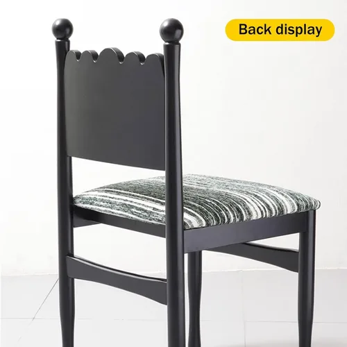 Miniatura 9 de Silla de comedor de madera maciza, sillas de cocina tapizadas, sillas de comedor de 4, silla de acento negra para cocina, comedor, sala de estar
