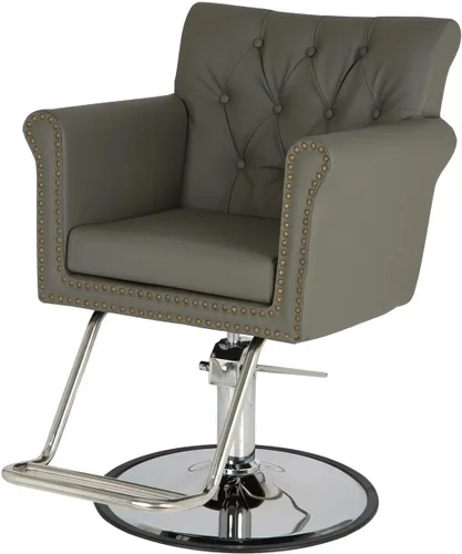 Miniatura 11 de Buy-Rite Chelsea - Silla de salón copetuda negra con ribete de clavos, cojín extraíble de 3.5 pulgadas, bomba hidráulica y brazos acolchados