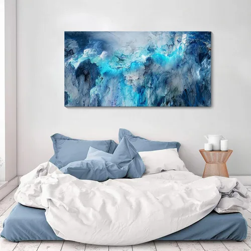Miniatura 2 de Mofutinpo Arte de Pared en Lienzo Azul Decoración de Pared Abstracta Moderna para Sala de Estar Cuadros Contemporáneos para Decoración de Pared
