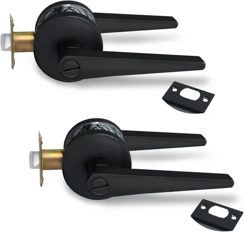 Miniatura 26 de MD8820-DB-BK-1P - Manija de puerta de privacidad sólida para dormitorio y baño, acabado negro mate