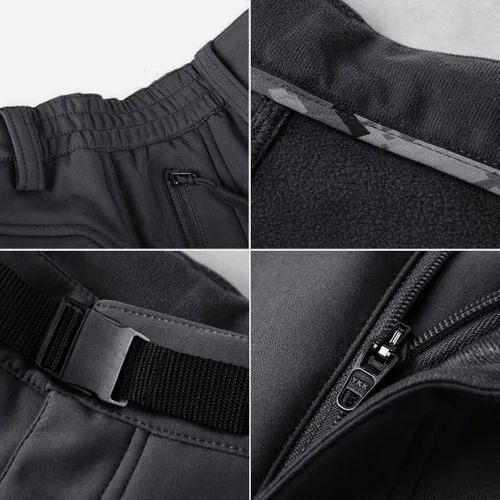 Miniatura 8 de FREE SOLDIER - Pantalón para hombre con forro polar, tipo cargo, para exteriores. Para excursionismo, repelente al agua, superficie suave, tejido