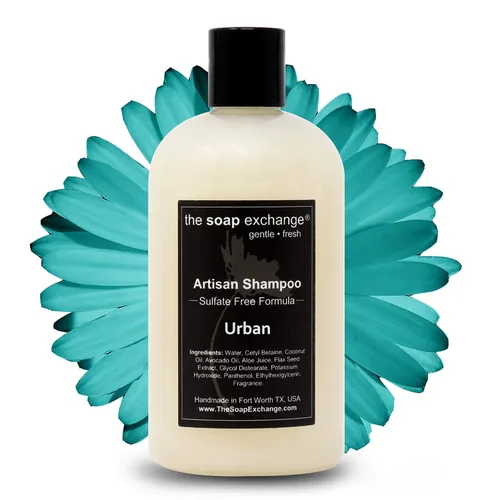 Miniatura 30 de The Soap Exchange Champú para el cabello, aroma a cuero de Texas, hecho a mano, 12 fl oz / 12.0 fl oz, cuidado natural del cabello artesanal, suave