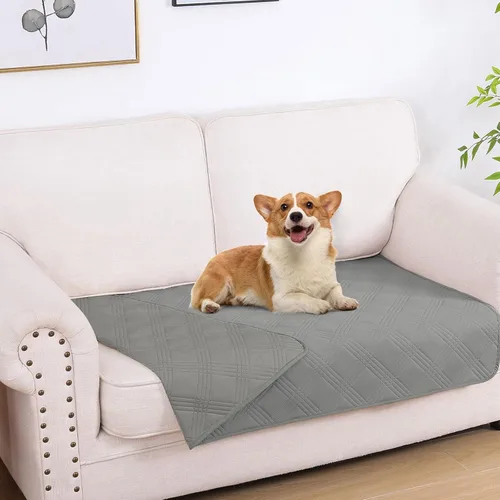 Miniatura 161 de hyha Manta impermeable para perros, manta reversible para cama de mascotas, funda suave para sofá/sillón lavable para perros, fundas impermeables