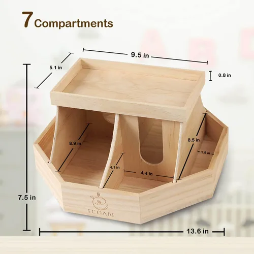 Miniatura 3 de Organizador de pañales de madera, organizador giratorio de 360 grados con divisores extraíbles, organizador de pañales para guardería