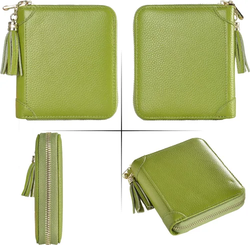 Miniatura 6 de Easyoulife - Billetera de piel con cierre y tarjetero para mujer, con bloqueo de interferencia de radiofrecuencia (RFID), cartera Rfid, M