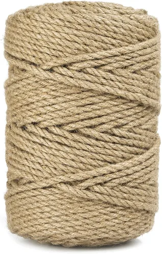 Miniatura 2 de Cuerda de yute de 100 pies de 0.197 in, cuerda de yute resistente, cuerda de cáñamo natural para manualidades, jardinería, agrupación, decoración