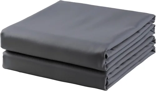 Miniatura 11 de Sábana plana de algodón tamaño Full solamente, 600 hilos 100% algodón egipcio sábana superior 1 pieza, sábanas planas frescas y transpirables Gris