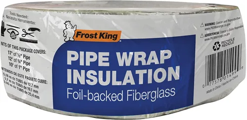 Miniatura 5 de Frost King - Envoltura de tubo de fibra de vidrio con reverso de aluminio, 3 pulgadas x 1 pulgada x 25 pies