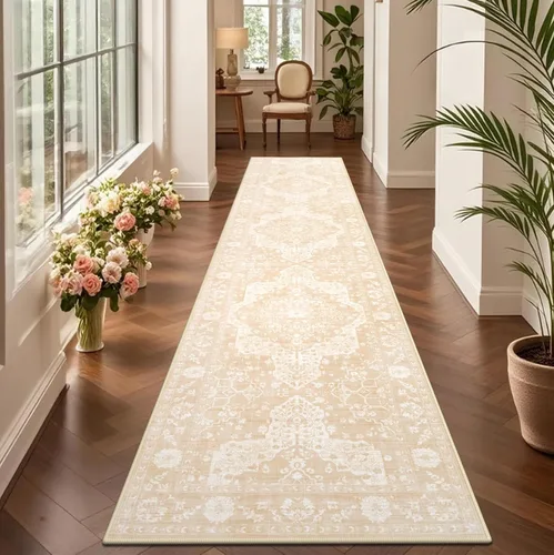 Miniatura 20 de nesrt Alfombra bohemia lavable de 2 x 10 pies, suave, antideslizante, extra larga, alfombra de cocina, color negro, vintage, geométrico, camino