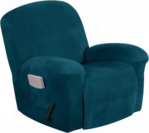 Miniatura 21 de Aedlcal Fundas para sofá reclinable, 10 piezas, fundas de sofá reclinable de felpa de terciopelo con consola central, con bolsillo lateral